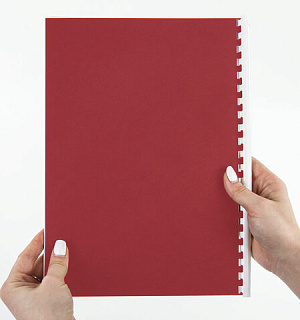 Обложки картонные для переплета, А4, КОМПЛЕКТ 100 шт., тиснение под кожу, 230 г/м2, красные, BRAUBERG, 530948