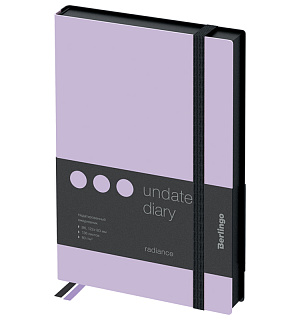 Ежедневник недатир. В6, 136л., кожзам, Berlingo "Instinct", черный/лаванда, с резинкой