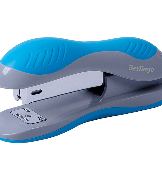 Степлер №24/6, 26/6 Berlingo "Office Soft" до 25л., пластиковый корпус, синий