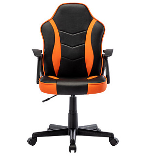 Кресло компьютерное BRABIX "Shark GM-203", экокожа, черное/оранжевое, 532513