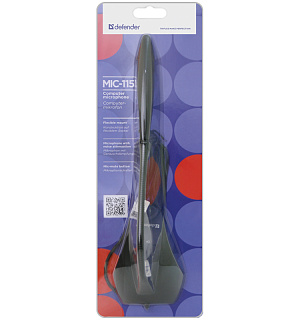 Микрофон компьютерный MIC-115 черный, кабель 1,7м, Defender