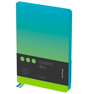 Ежедневник недатир. A5, 136л., кожзам, Berlingo "Radiance", голубой/зеленый градиент