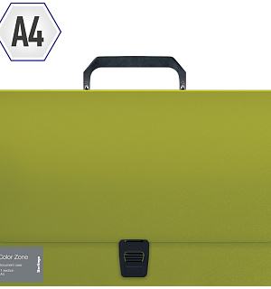 Папка-портфель 1 отделение Berlingo "Color Zone" A4, 330*230*35мм, 1000мкм, салатовая