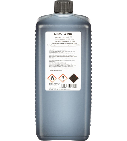Краска штемпельная универс. 196Еч для полиэтилена, пластика, чёрная 1л Герм