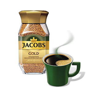 Кофе растворимый JACOBS "Gold", сублимированный, 190 г, стеклянная банка, 8051789