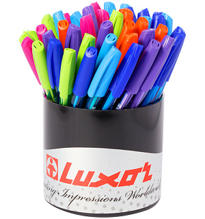 Ручка шариковая Luxor "InkGlide 100 Icy" синяя, 0,7мм, трехгран., корпус ассорти