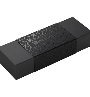 Ластик Berlingo "DoubleBlack", прямоугольный 50*18*10мм