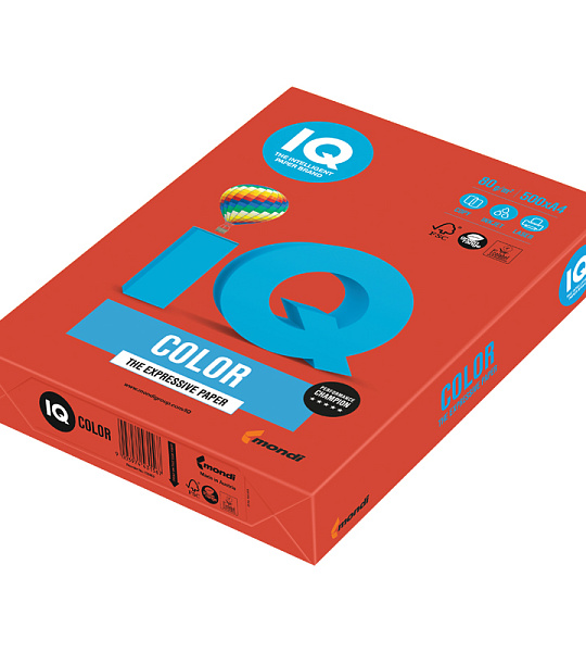 Бумага IQ "Color intensive" А4, 80г/м2, 500л. (кораллово-красный)