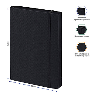 Ежедневник недатир. В6, 136л., кожзам, Berlingo "Western", с резинкой, черный