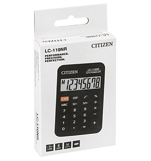 Калькулятор карманный CITIZEN LC-110NR, МАЛЫЙ (89х59 мм), 8 разрядов, питание от батарейки, ЧЕРНЫЙ