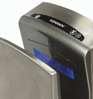 Сушилка для рук SONNEN K7, 1650 Вт, погружного типа, время сушки 10 секунд, нержавеющая сталь, антивандальная, 604750