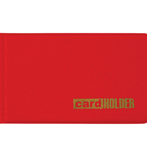 Визитница карманная OfficeSpace на 20 визиток, 65*110мм, ПВХ, красный