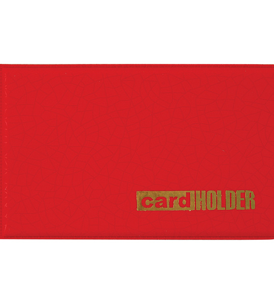 Визитница карманная OfficeSpace на 20 визиток, 65*110мм, ПВХ, красный