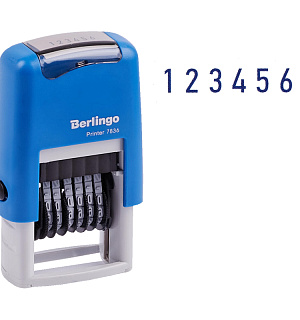 Нумератор мини автомат Berlingo "Printer 7836", 6 разрядов, 3мм, пластик, блистер