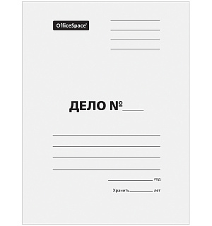 Папка-обложка OfficeSpace "Дело", картон мелованный, 300г/м2, белый, до 200л.