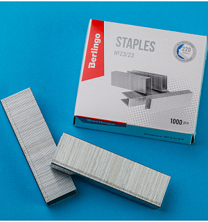 Скобы для степлера №23/23 Berlingo, оцинкованные, 1000шт.