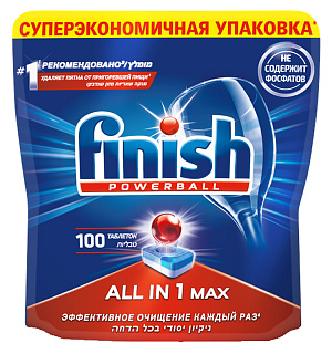 Таблетки для посудомоечной машины Finish "All in1 Max", 100шт.