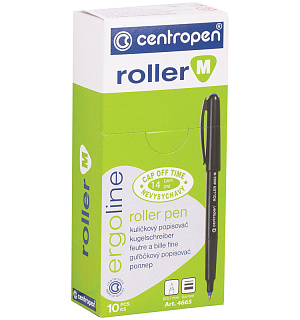 Ручка-роллер Centropen "4665" черная, 0,7мм, трехгран., одноразовая