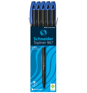 Ручка капиллярная Schneider "Topliner 967" синяя, 0,4мм