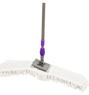 Швабра-рамка OfficeClean Professional, телеск.ручка из нерж. стали 125см, насадка МОП хлопок 80см