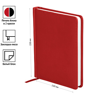 Ежедневник датированный 2023г., A6, 176л., кожзам, OfficeSpace "Winner", красный
