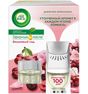 Комплект диффузор аромамасел и смен.флакон Airwick Freshmatic "Вишневый сад", 19мл, 4640018993800 (ПОД ЗАКАЗ)