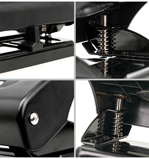 Дырокол OfficeSpace 20л., пластиковый, черный, с линейкой