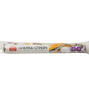 Пленка пищевая OfficeClean, ПЭ, 30см*20м, белая, 6мкм