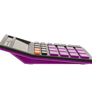 Калькулятор настольный BRAUBERG ULTRA COLOR-12-BKPR (192x143 мм), 12 разрядов, двойное питание, ЧЕРНО-ФИОЛЕТОВЫЙ, 250501