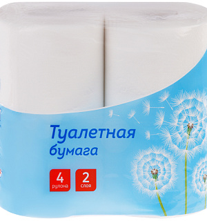 Бумага туалетная OfficeClean, 2-слойная, 4шт., 30м/рул., тиснение, белая