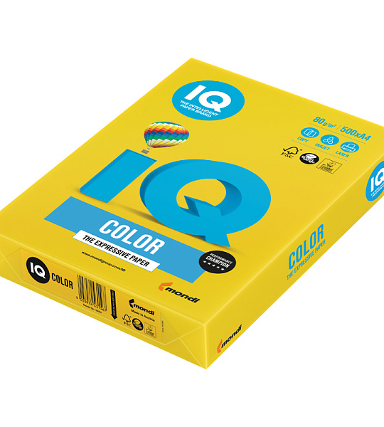Бумага IQ "Color intensive" А4, 80г/м2, 500л. (ярко-желтый)