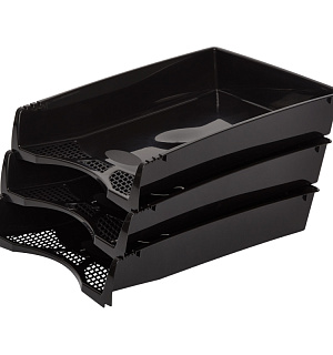 Лоток для бумаг Attache эконом 3шт/уп чёрный