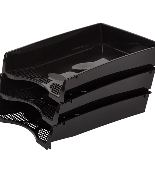 Лоток для бумаг Attache эконом 3шт/уп чёрный