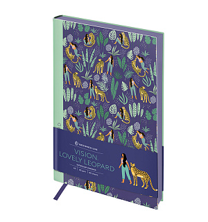 Записная книжка А5 80л. ЛАЙТ, кожзам, Greenwich Line "Vision. Lovely leopard", тон. блок, цв. срез