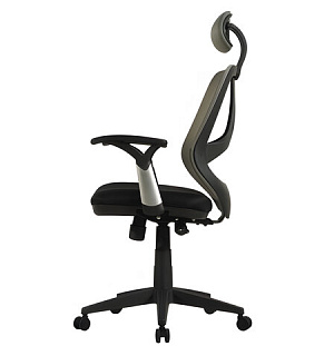 Кресло BRABIX "Saturn ER-400", с подголовником, комбинированное, черное/серое, 530871