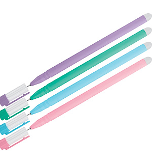 Ручка гелевая стираемая OfficeSpace "Soda" синяя, 0,5м, антискол. корпус ассорти