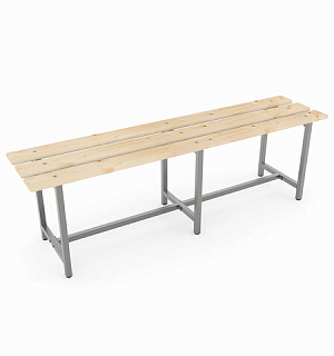 Скамья деревянная на металлокаркасе "СТ 3", 1500х350х460 мм, каркас металлический серый, сиденье дерево