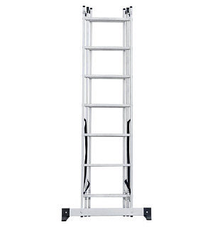 Лестница-трансформер 3-х секционная 3х7 ступеней, 3х1,9 м, высота 4,5 м, нагрузка 150 кг, алюминий, НОВАЯ ВЫСОТА, 1230307