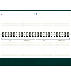 Планинг недатированный, 64л., 330*130мм, кожзам, Berlingo "Vivella Prestige", зеленый