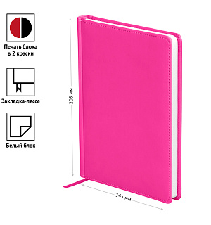Ежедневник датированный 2023г., A5, 176л., кожзам, OfficeSpace "Winner", фуксия