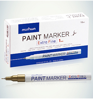 Маркер-краска MunHwa "Extra Fine Paint Marker" золото, 1мм, нитро-основа