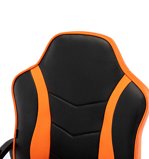 Кресло компьютерное BRABIX "Shark GM-203", экокожа, черное/оранжевое, 532513