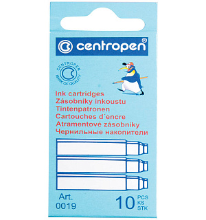 Картриджи чернильные Centropen синие, 10шт., картонная коробка, европодвес