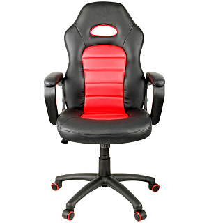 Кресло игровое Helmi HL-S06 "Highway", экокожа/ткань черная/красная