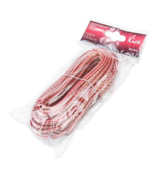 Кабель акустический Kicx SCC-1412, 14AWG, 12м, прозрачный