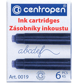 Картриджи чернильные Centropen синие, 6шт., картонная коробка