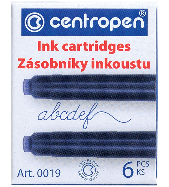 Картриджи чернильные Centropen синие, 6шт., картонная коробка
