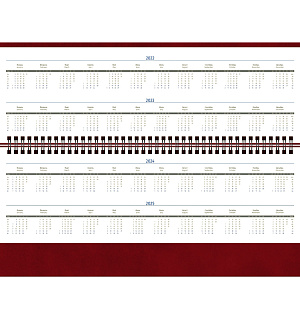 Планинг недатированный, 64л., 330*130мм, кожзам, Berlingo "Vivella Prestige", бордовый