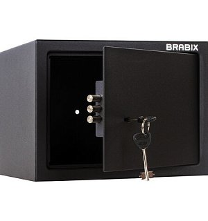 Сейф мебельный BRABIX "SF-230KL", 230х310х250 мм, ключевой замок, черный, 291146, S103BR211514