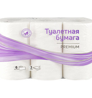 Бумага туалетная OfficeClean, 3-слойная, 6шт., 17м/рул., тиснение, белая